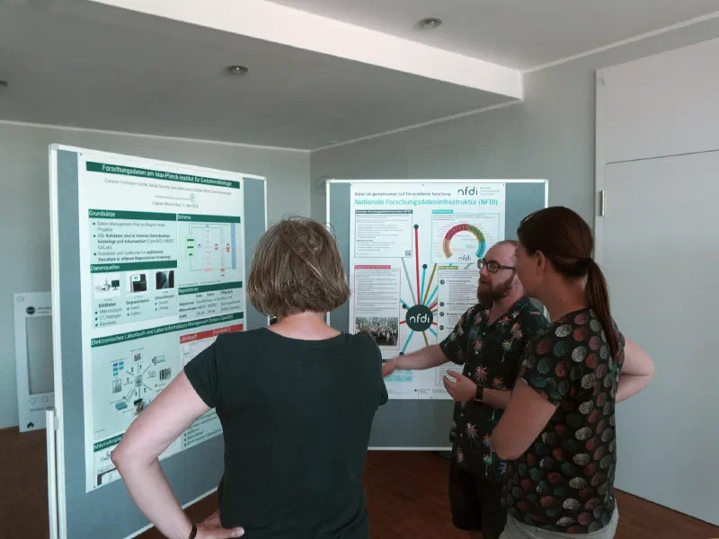 Poster presentations at the research data marketplace. Credits, Copyright: FDM.SH; Fotos: Leon Voigt.