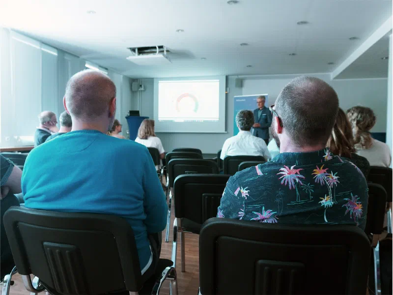 Lightning talk by Cord Wiljes (NFDI office). Credits, Copyright: FDM.SH; Fotos: Leon Voigt.