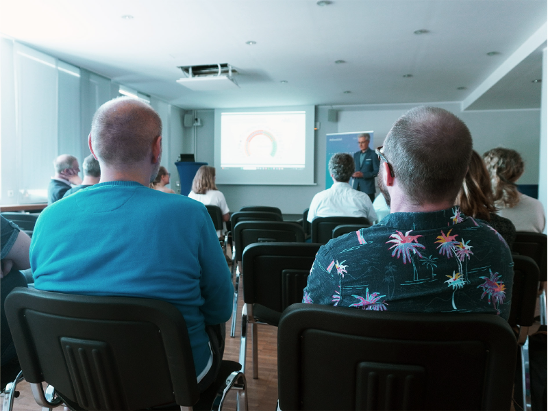 Lightning talk by Cord Wiljes (NFDI office). Credits, Copyright: FDM.SH; Fotos: Leon Voigt.