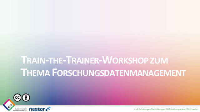 Start of registration: Train-the-trainer workshop on research data management
